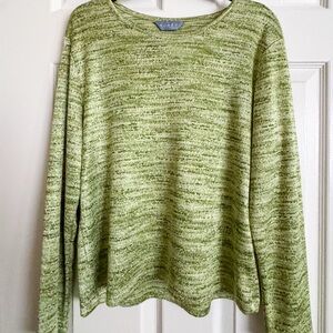 Koret Petite Green Lightweight Sweater Top L Festive Shimmer
